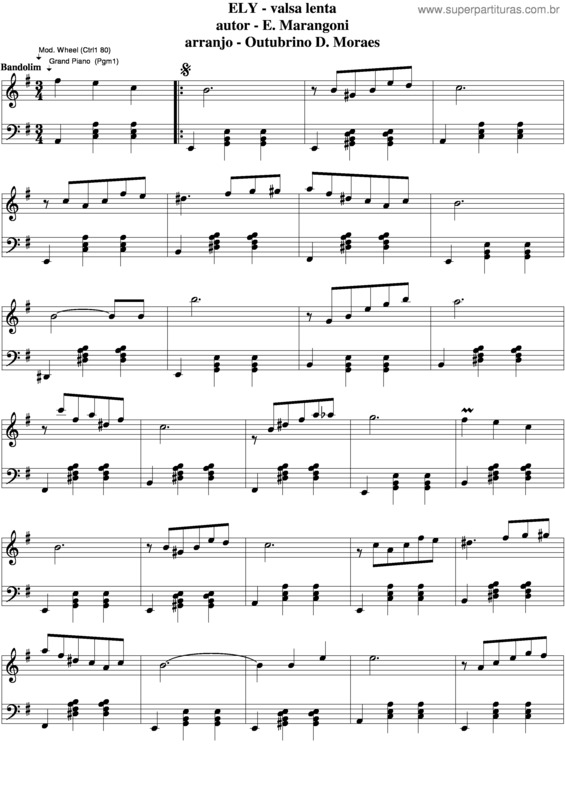 Partitura da música Ely v.4