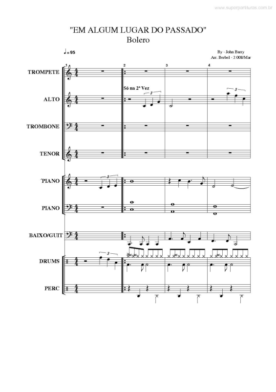 Partitura da música Em Algum Lugar do Passado v.2