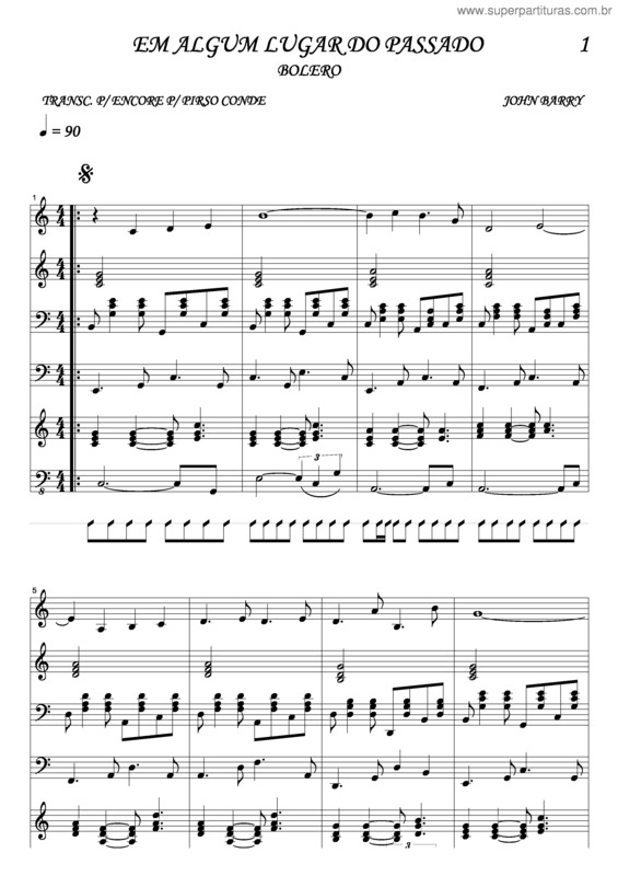 Partitura da música Em Algum Lugar Do Passado v.4