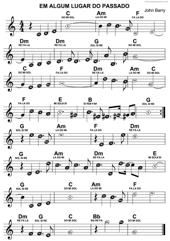 Partitura da música Em Algum Lugar Do Passado v.6