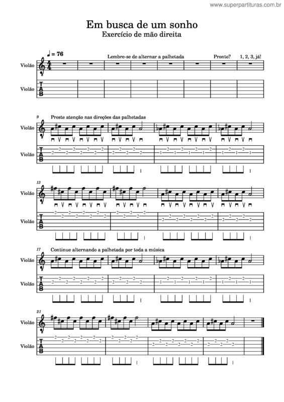 Partitura da música Em Busca De Um Sonho
