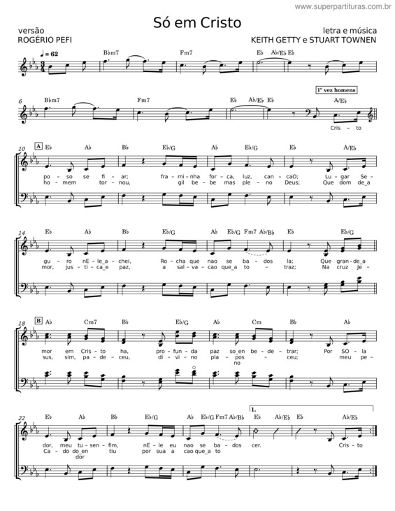 Partitura da música Em Cristo Só Confiarei – Keith And Kristyn Getty