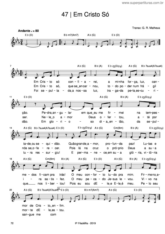 Partitura da música Em Cristo Só Confiarei – Keith Getty