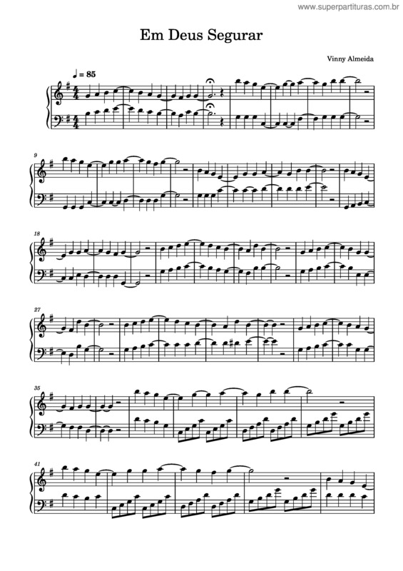 Partitura da música Em Deus Segurar