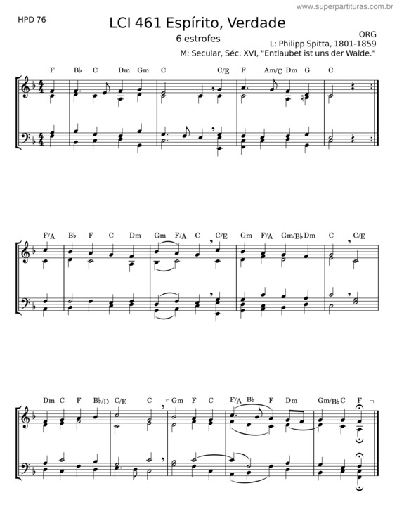 Partitura da música Em Espirito, Em Verdade v.12