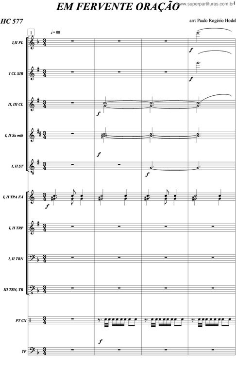 Partitura da música Em Fervente Oração - 577 HC