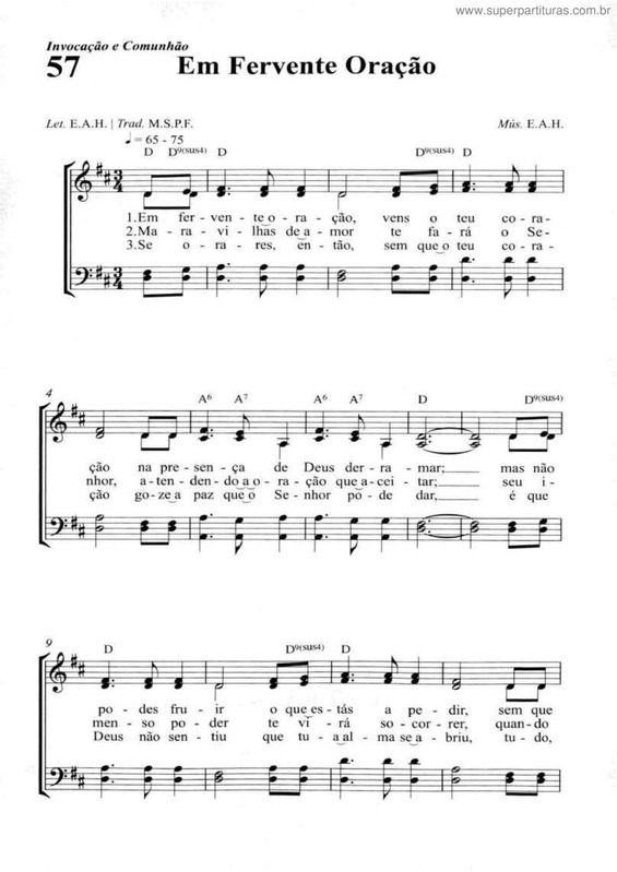 Partitura da música Em Fervente Oração v.3