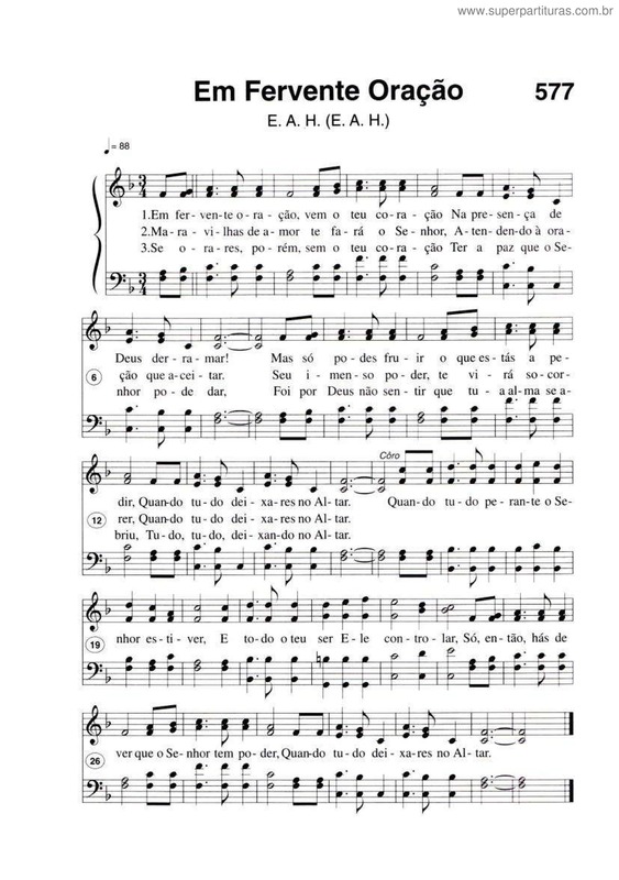 Partitura da música Em Fervente Oração v.5