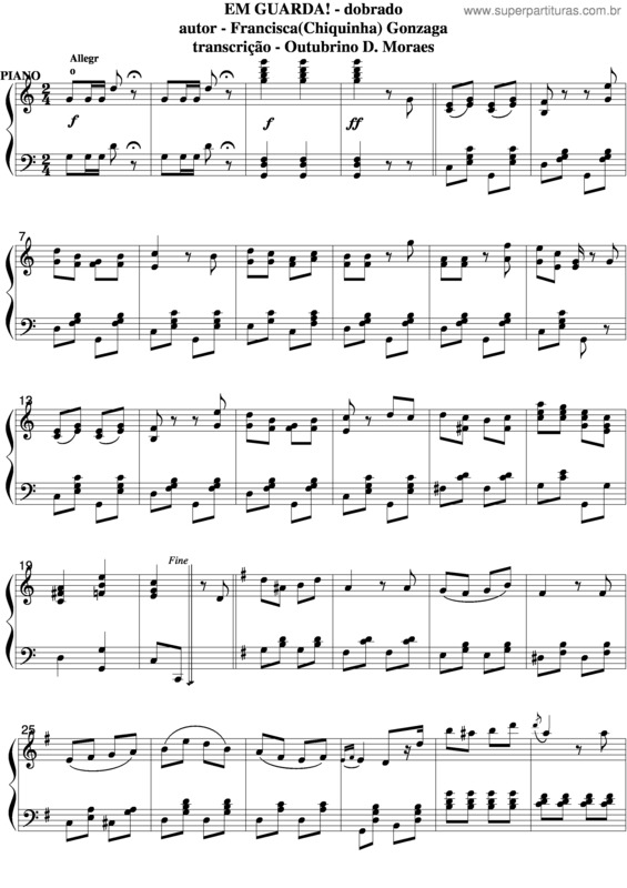 Partitura da música Em Guarda