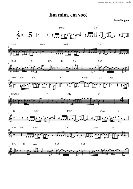 Partitura da música Em Mim, Em Você v.5