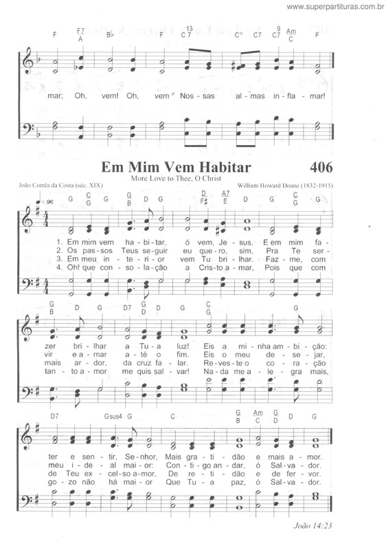 Partitura da música Em Mim Vem Habitar v.2