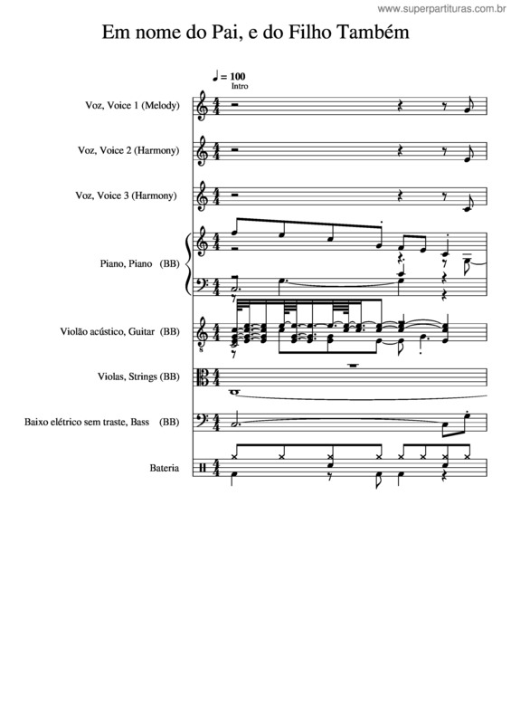 Partitura da música Em Nome Do Pai v.2