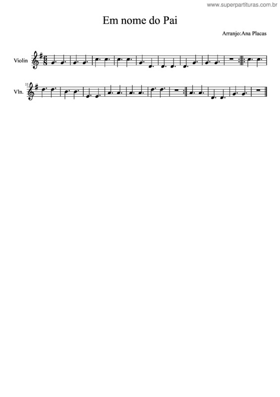 Partitura da música Em Nome Do Pai