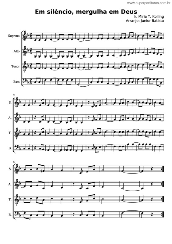 Partitura da música Em Silêncio, Mergulha Em Deus