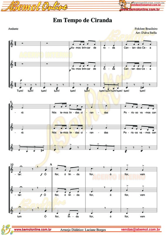 Partitura da música Em Tempo De Ciranda v.3