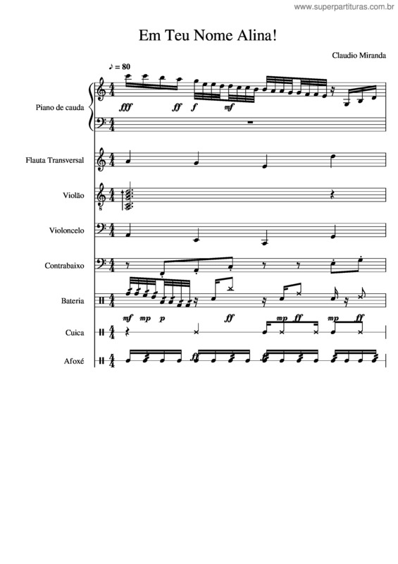 Partitura da música Em Teu Nome v.2
