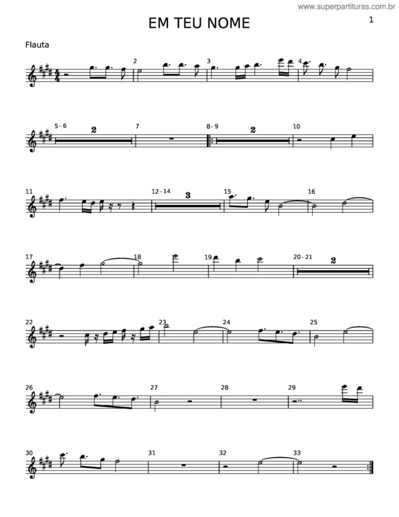Partitura da música Em Teu Nome v.3