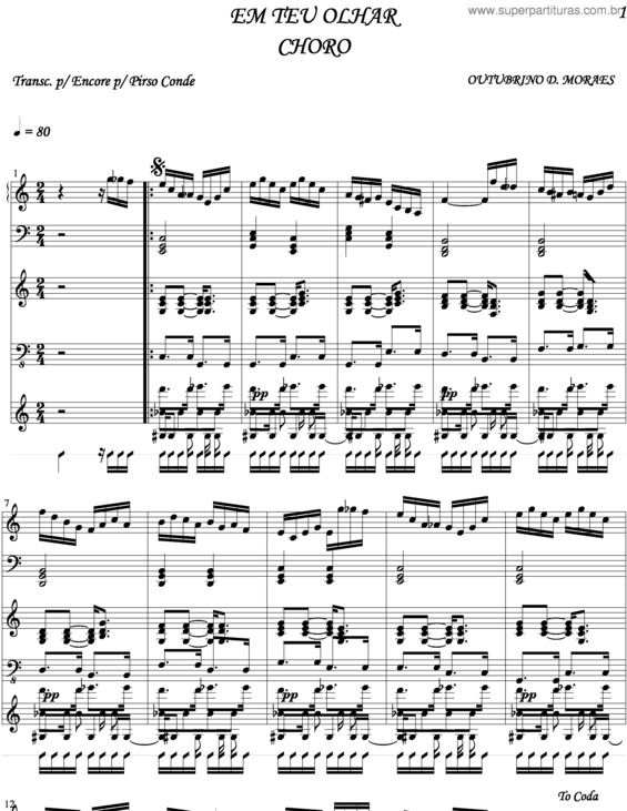 Partitura da música Em Teu Olhar 