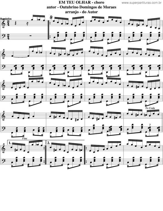 Partitura da música Em Teu Olhar v.4