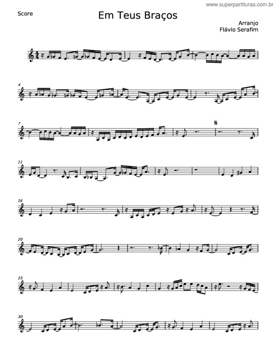Partitura da música Em Teus Braços – Laura Souguellis v.2