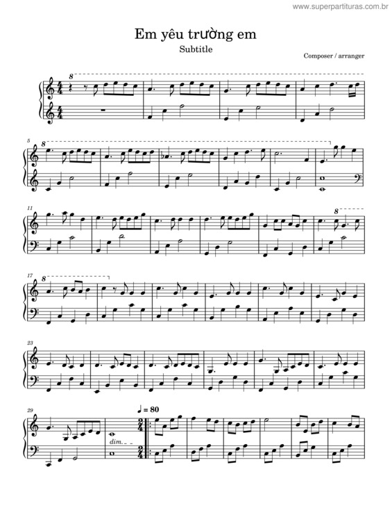 Partitura da música Em Yeu Truong Em Ft Thuong Lam Thay Co Oi