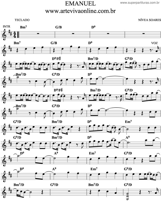 Partitura da música Emanuel v.2