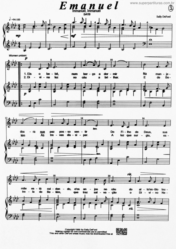 Partitura da música Emanuel v.4