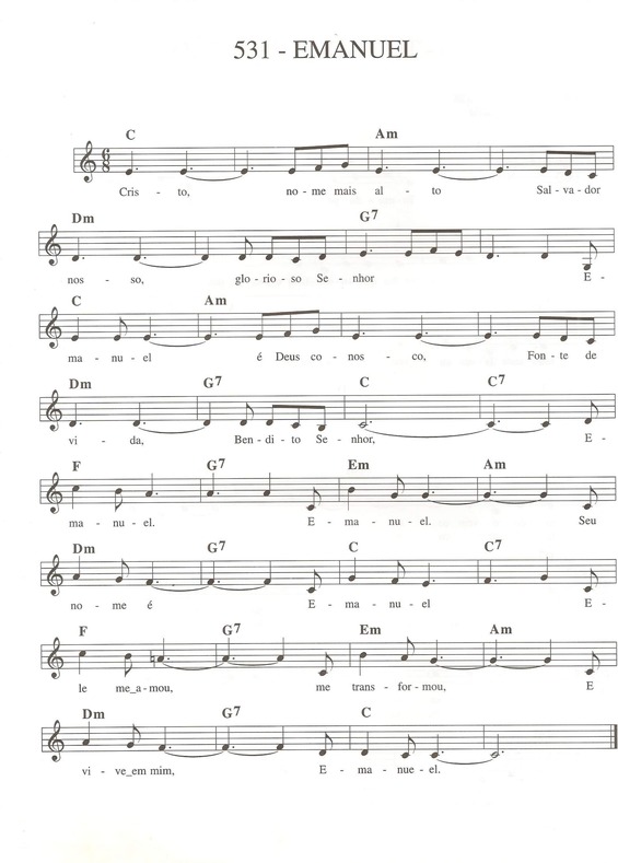 Partitura da música Emanuel