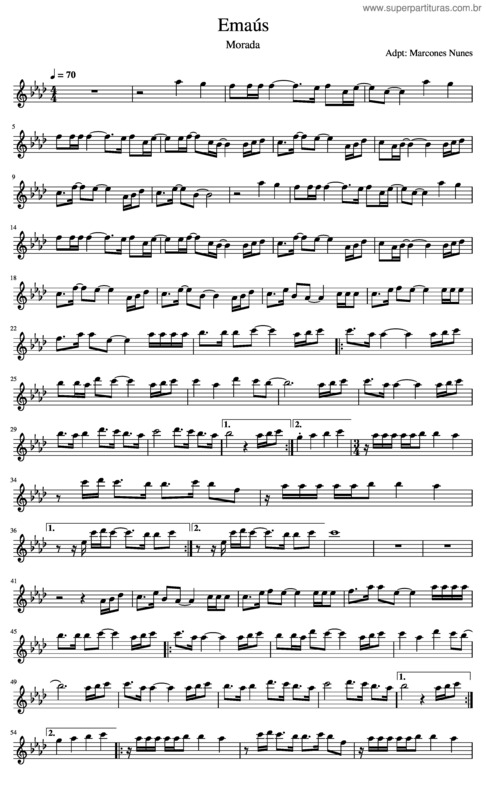 Partitura da música Emaús v.3