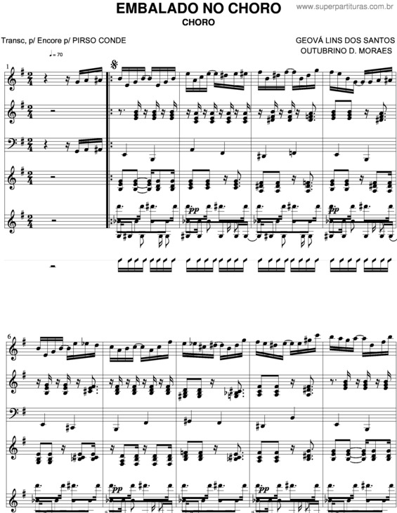 Partitura da música Embalado No Choro v.2