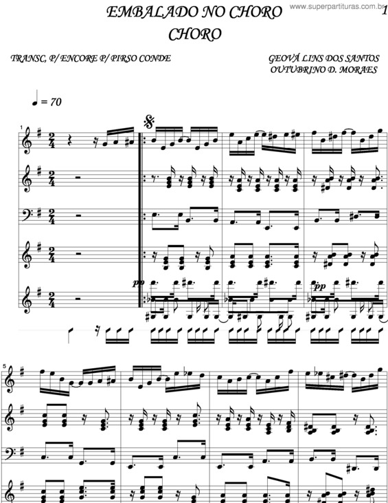 Partitura da música Embalado No Choro v.3