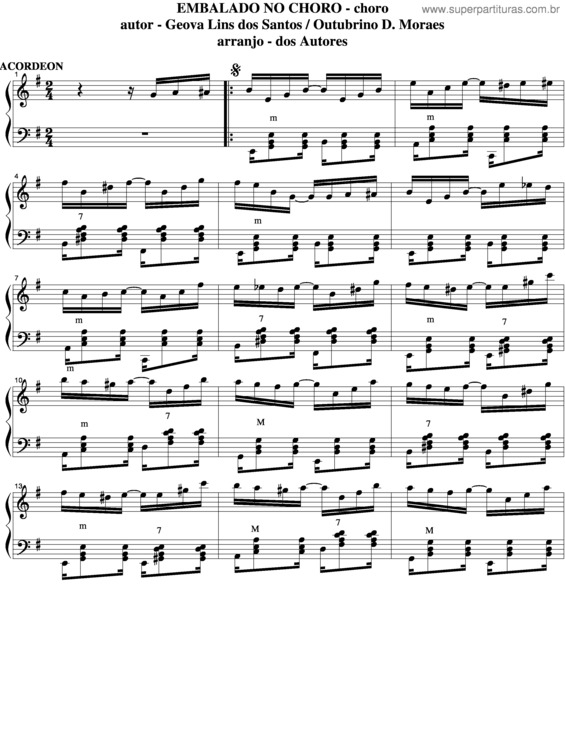 Partitura da música Embalado No Choro v.4