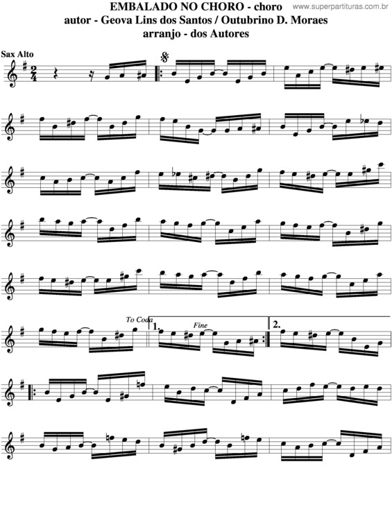 Partitura da música Embalado No Choro v.6