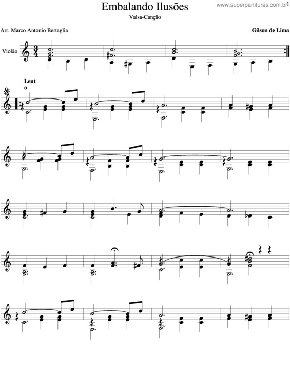 Partitura da música Embalando Ilusões v.2