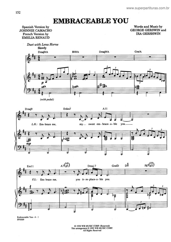 Partitura da música Embraceable You v.2