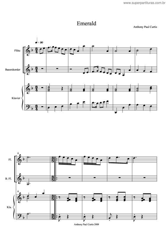 Partitura da música Emerald