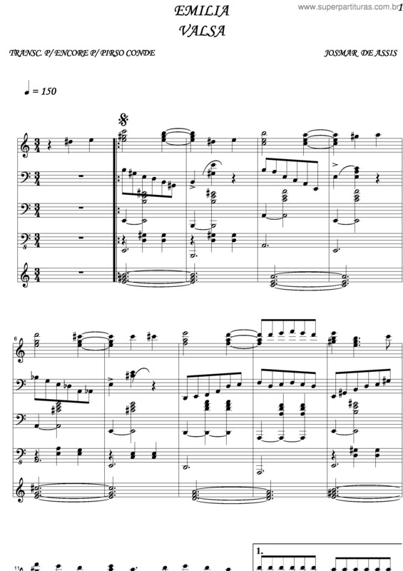 Partitura da música Emilia v.4