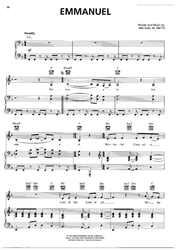 Partitura da música Emmanuel v.2