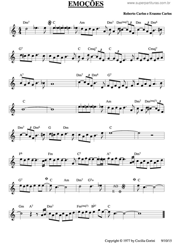 Partitura da música Emoções v.4