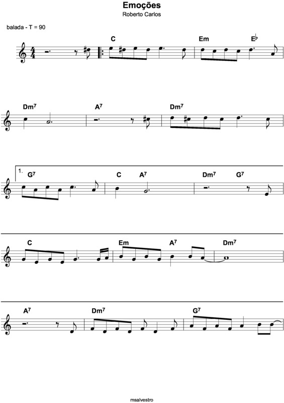 Partitura da música Emoções v.5