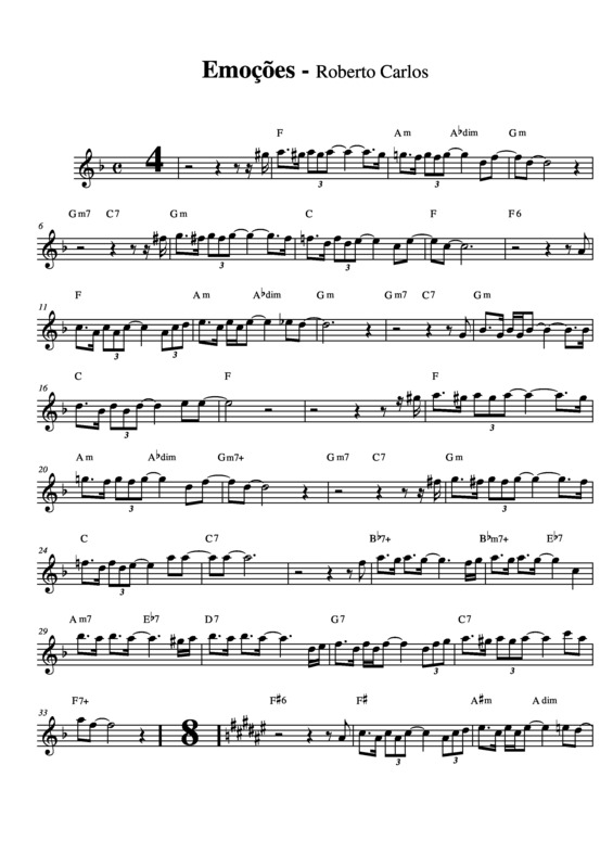 Partitura da música Emoções v.6