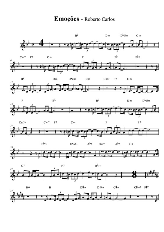 Partitura da música Emoções v.7