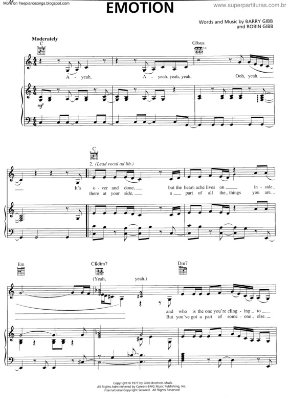 Partitura da música Emotions