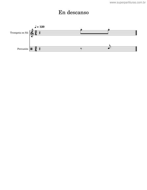 Partitura da música En Descanso
