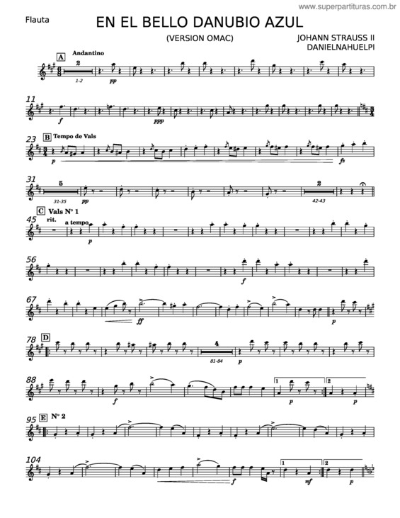 Partitura da música En El Bello Danubio Azul – Johann Strauss Ii. v.2