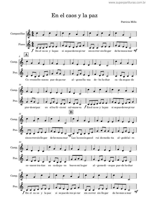 Partitura da música En El Caos Y La Paz, Patricia Millo