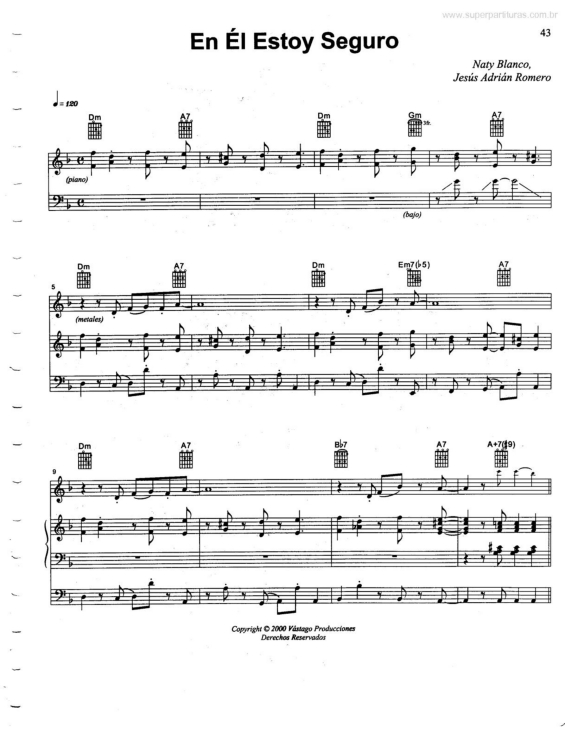 Partitura da música En Él Estoy Seguro