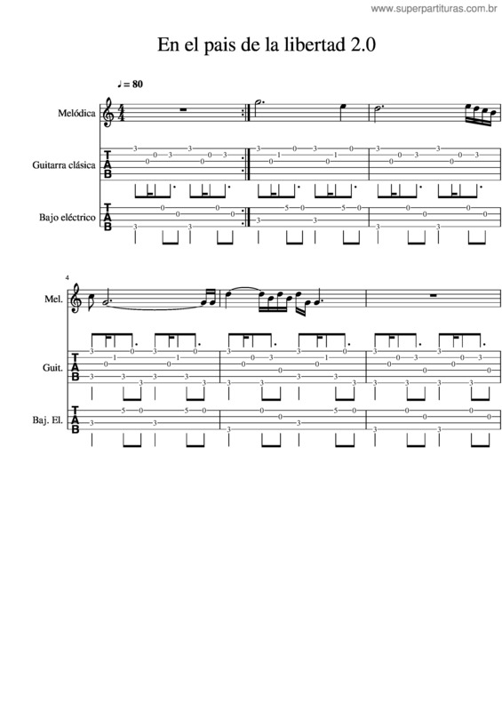 Partitura da música En El Pais De La Libertad