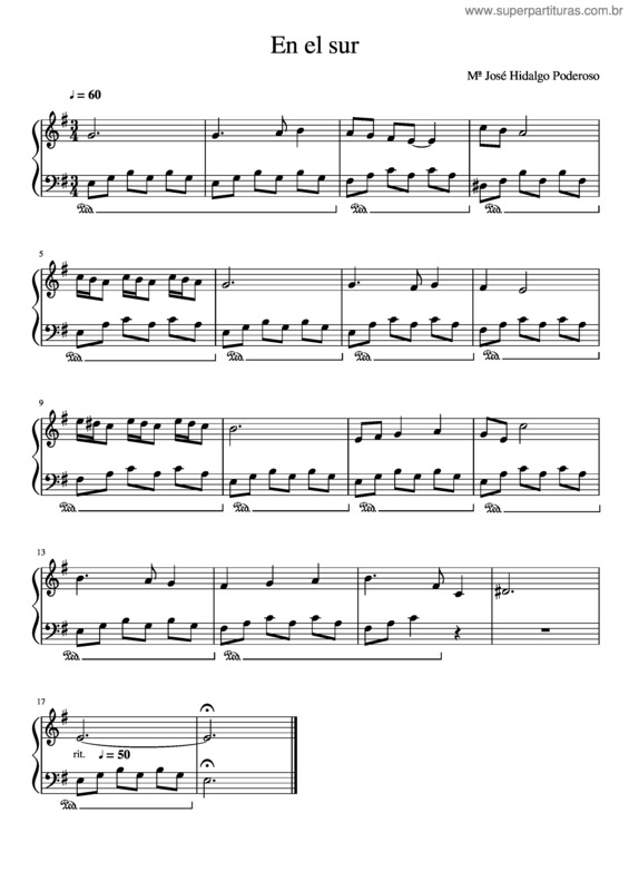 Partitura da música En El Sur