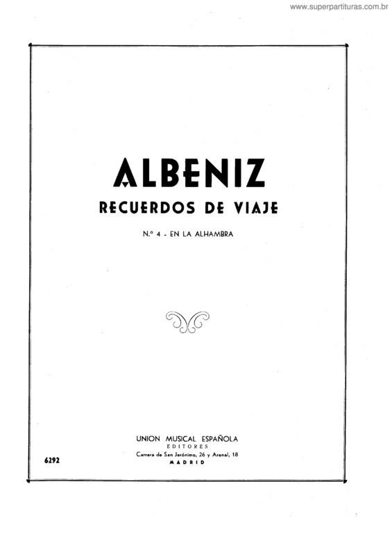 Partitura da música En La Alhambra